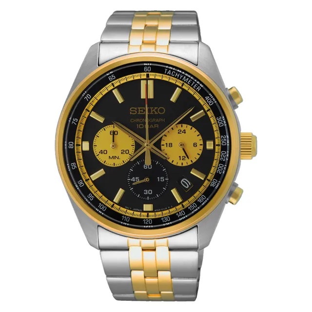 【SEIKO 精工】CS系列金色熊貓錶三眼計時手錶-41.5mm 520禮物 送禮(SSB430P1/8T63-00W0KS)