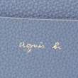 【agnes b.】Voyage 霧金logo牛皮兩用包(藍)