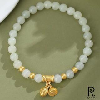 【Jpqueen】兩世歡蓮花蓮蓬並蒂時尚串珠手鍊(白色)