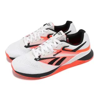 【REEBOK】訓練鞋 Nano X4 女鞋 男鞋 白 橘 支撐 緩衝 多功能 健身 重訓 運動鞋(100074187)