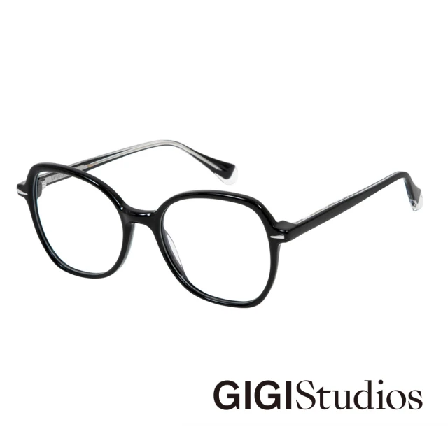 GIGI Studios 西班牙微圓粗框光學眼鏡(黑色 - ELMA-6656/1)
