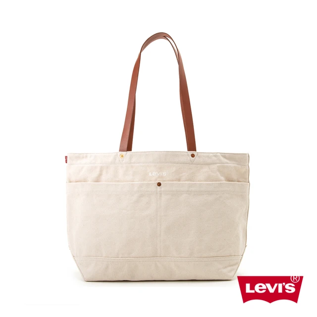 LEVIS 女款 簡約船形托特包 / 精工刺繡Logo 白 人氣新品 D7959-0001