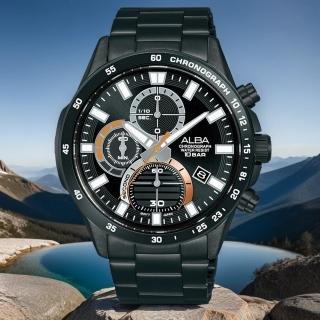 【ALBA】雅柏 運動風三眼計時手錶-43mm 母親節 送禮 禮物(AM3979X1/VD57-X218SD)