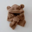 【midou】親膚柔軟可愛小熊耳朵保暖毛帽圍巾(寶寶毛帽 兒童毛帽 寶寶圍巾 兒童圍巾 小熊帽)