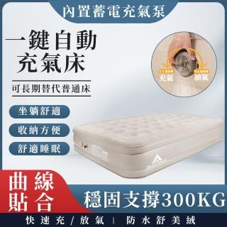 【LADUTA 拉布塔】戶外充氣床墊/全自動氣墊/雙人氣墊床(加高加厚/內建充氣泵/寬152公分)