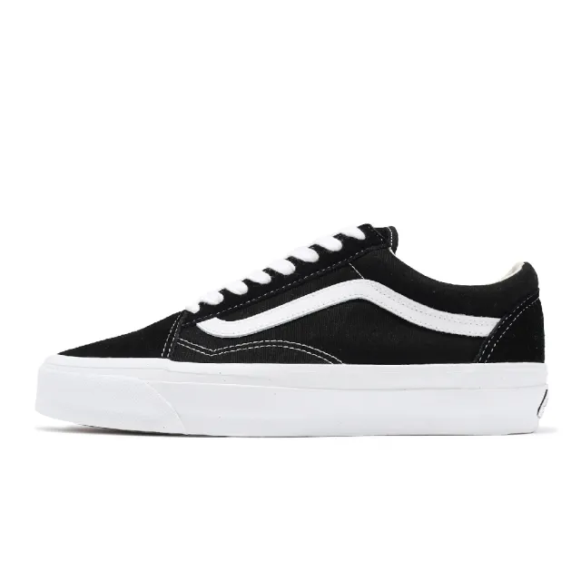 【VANS】休閒鞋 Old Skool 36 男鞋 女鞋 黑 白 麂皮 經典 低筒 板鞋 情侶鞋(VN000CQDBA2)