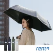 【rento】防曬黑膠安全自動傘-薄墨(日系傘 黑膠傘 防曬 降溫  抗UV 自動傘)