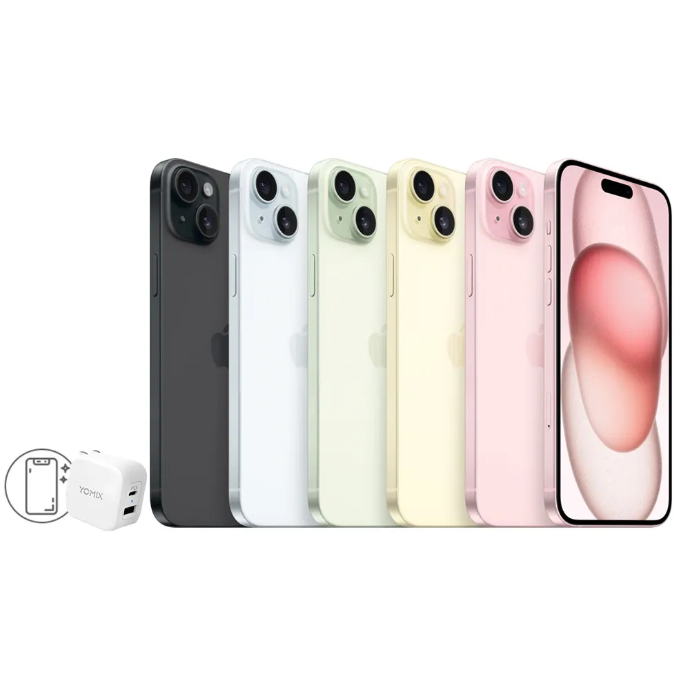 【Apple】iPhone 15 Plus(128G/6.7吋)(20W充電器+殼貼組)