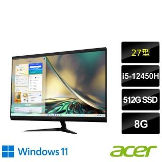 【Acer 宏碁】27型i5液晶電腦(Aspire C27-1800/i5-12450H/8G/512G SSD/W11)