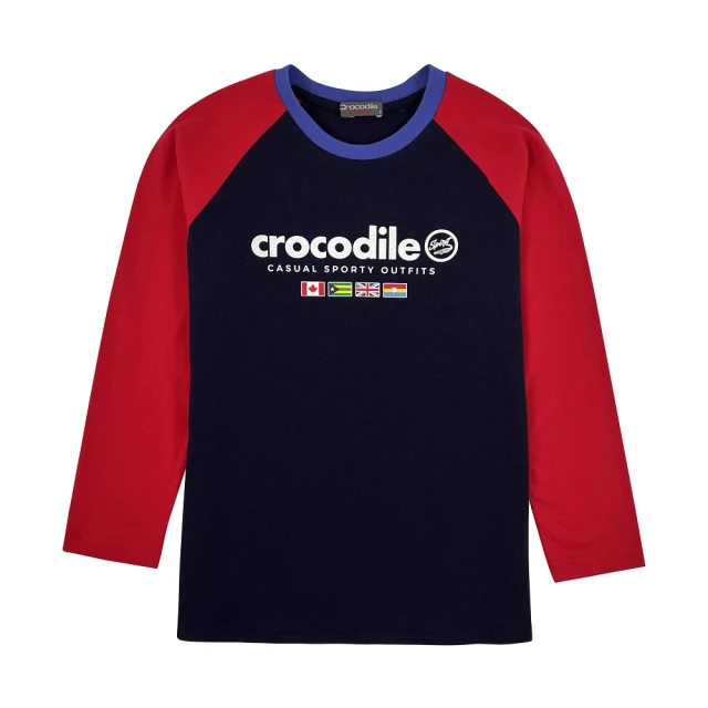 Crocodile Junior 小鱷魚童裝 『小鱷魚童裝』LOGO印圖撞色T恤(U64472-05 小童款)