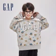 【GAP】男童裝 Gap x 汪汪隊立大功聯名 Logo印花刷毛圓領大學T-灰色(889505)