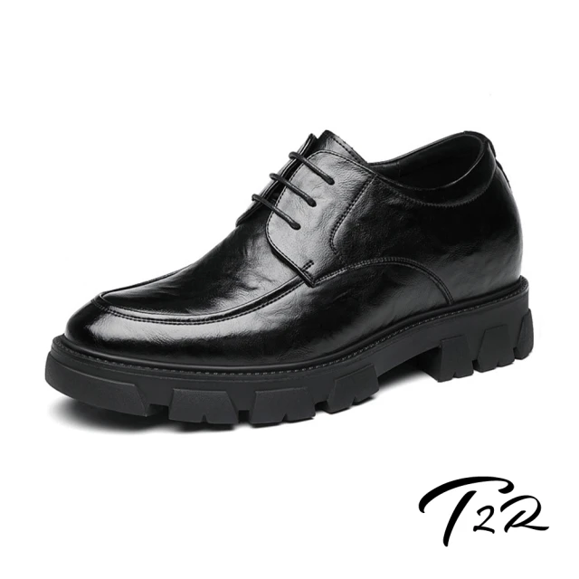 T2R 正韓空運-真皮商務內增高皮鞋-增高約6公分-黑(68
