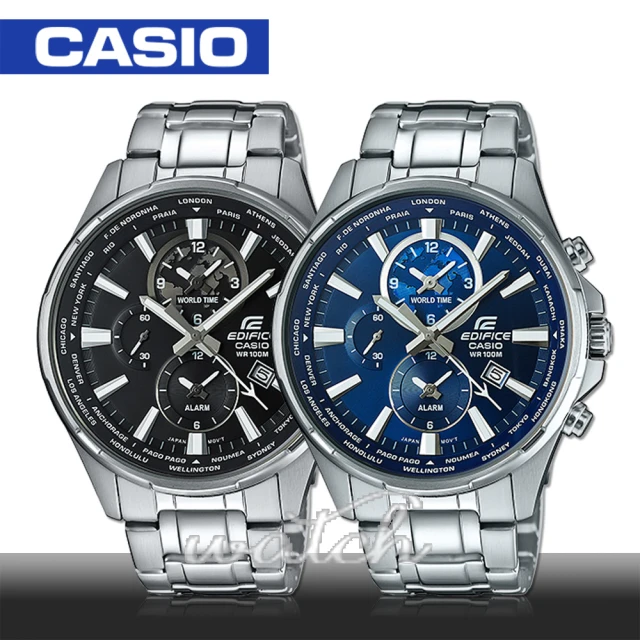 【CASIO 卡西歐 EDIFICE 系列】日系三眼多層次錶盤不鏽鋼_賽車錶(EFR-304D)