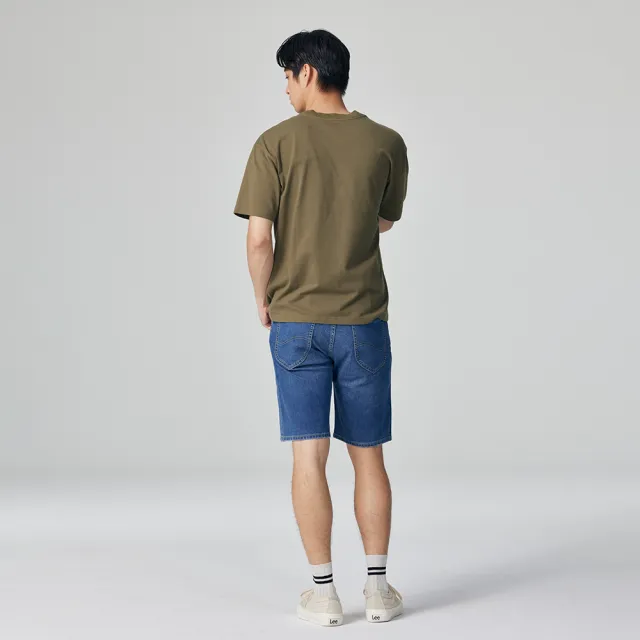【Lee】男裝 牛仔短褲 / 涼感 902 五口袋貓鬚 中藍洗水 / Lites 輕磅系列(LB322005188)