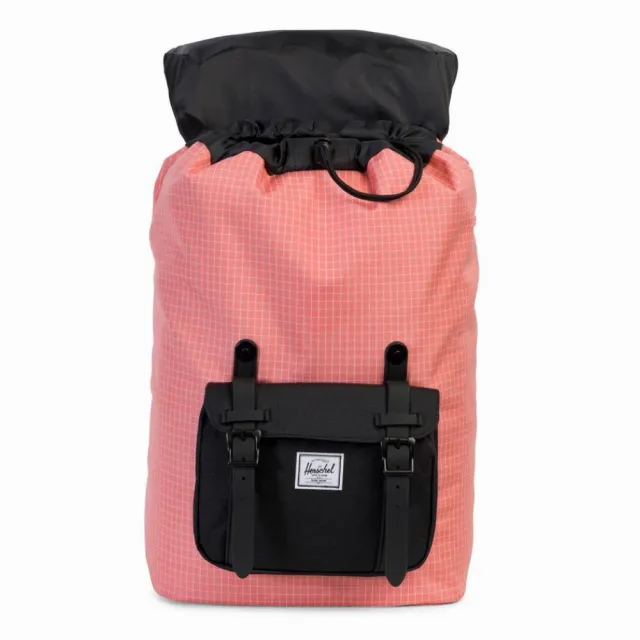 【Herschel】Little America 中型 黑色 草莓粉色 磁扣 橡膠帶 厚筆電夾層 大容量 帆布 背包 後背包