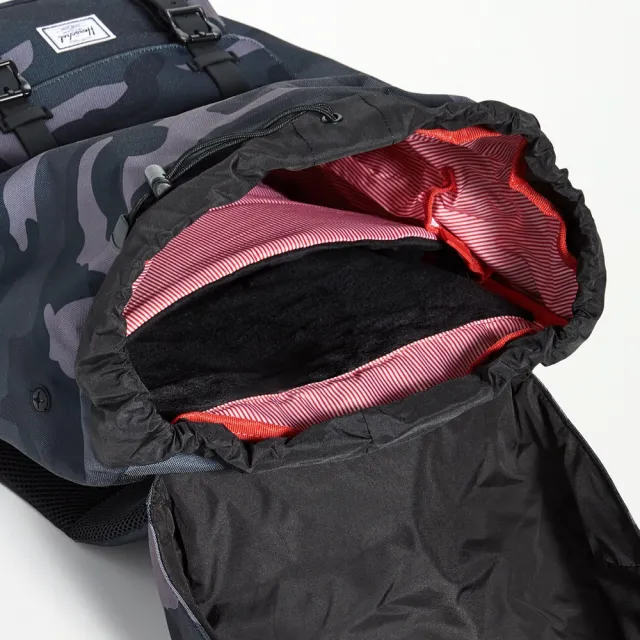 【Herschel】Little America 大型 黑色 迷彩水印 筆電夾層 大容量 帆布 背包 後背包(磁扣 橡膠帶)
