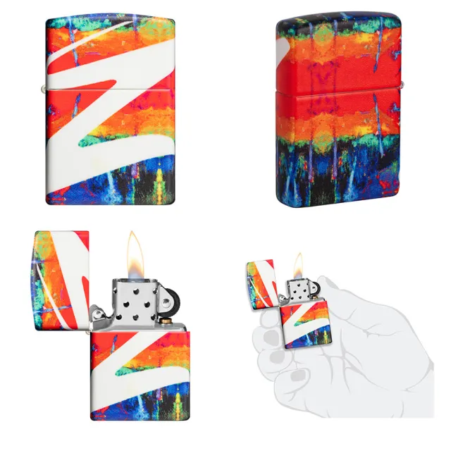 【Zippo官方直營】環繞絢爛水彩防風打火機(美國防風打火機)