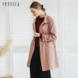 【JESSICA】簡約舒適輕薄抽繩中長款風衣外套234005（粉）
