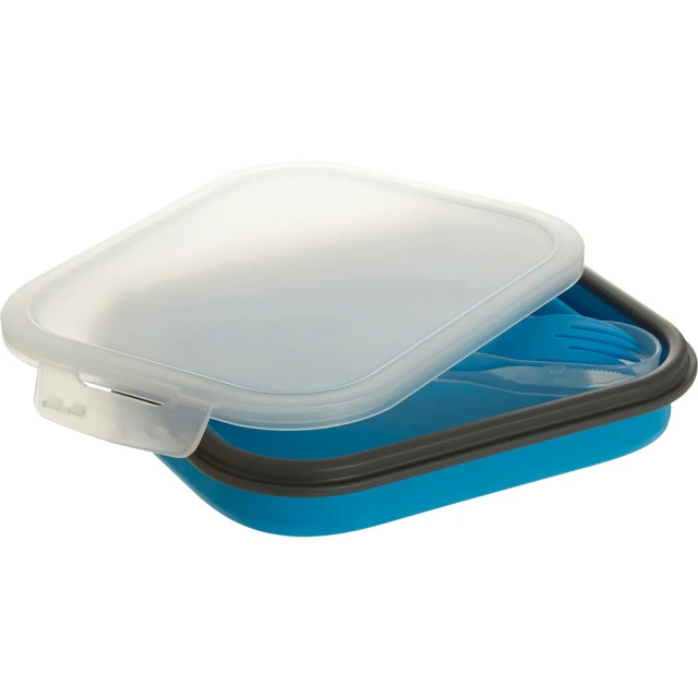 PremierPremier 附餐具矽膠摺疊便當盒(藍)