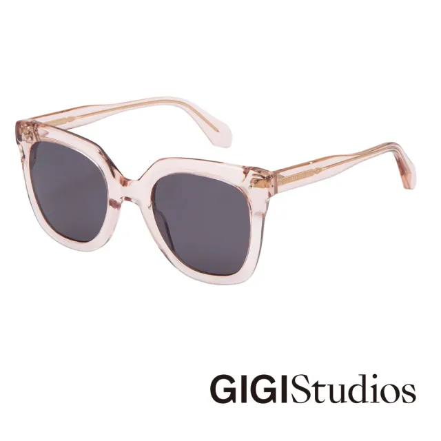 【GIGI Studios】極致小臉鉚釘太陽眼鏡(水晶粉 - MARGOT-6567/6)