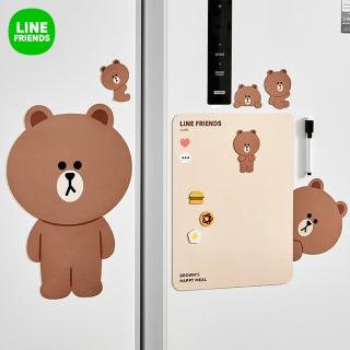 【LINE FRIENDS】熊大造型創意磁吸式冰箱貼留言板便利貼(附可擦白板筆1支)