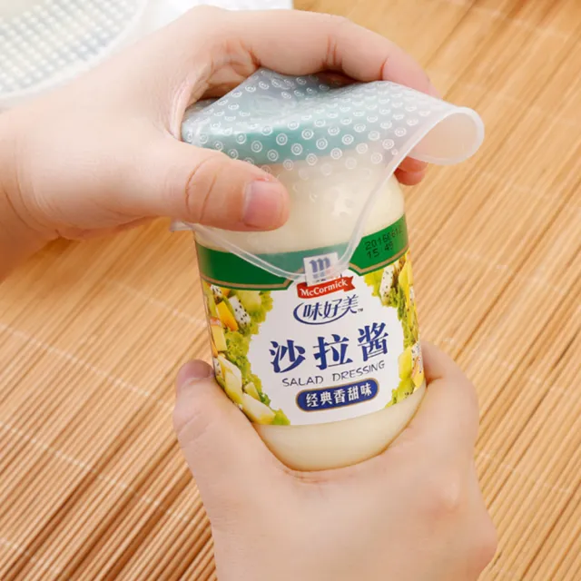 【Dagebeno荷生活】可重覆使用透明矽膠保鮮膜 彈力密封可微波保鮮蓋(大中小號各2入)
