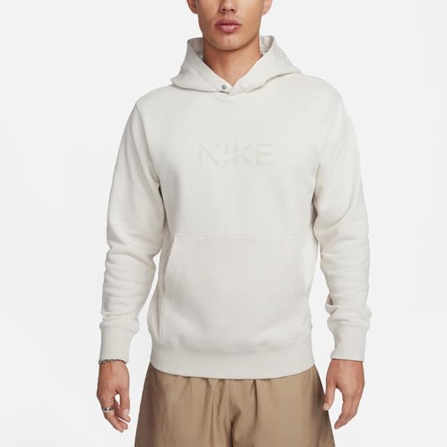 【NIKE 耐吉】上衣 男款 長袖上衣 帽T 運動 AS M NSW HOODIE PO FT I2SP 白 FZ4765-104