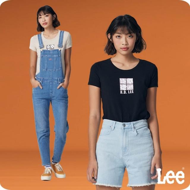 【Lee 官方旗艦】女裝 短袖T恤 / 四格花草 共2色 標準版型(LB30209397W / LB302093K11)