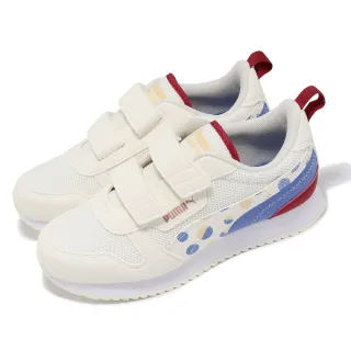 【PUMA】休閒鞋 R78 Summer Camp V PS 中童鞋 白 藍 小朋友 魔鬼氈 透氣 運動鞋(396572-01)