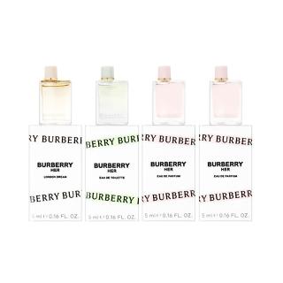 【BURBERRY 巴寶莉】HER香水旅行迷你組 5ml*4(國際航空版 -倫敦之夢+HER淡香精+HER淡香水)