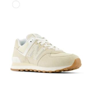 【NEW BALANCE】574系列 女 復古 淺奶色 B楦 麂皮 休閒鞋 穿搭(WL574QB2 ∞)