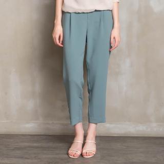 【perng yuh 芃諭名品】*淺柔質雅 厚雪紡 打褶錐型褲(2024 SS Collection｜3A春夏 優惠系列)