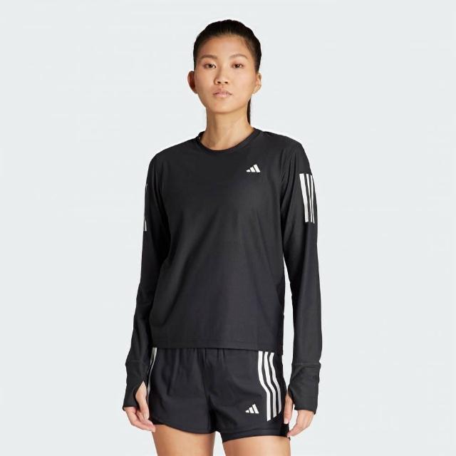 【adidas 愛迪達】上衣 女款 長袖上衣 運動 亞規 OTR B LS 黑 IN1568