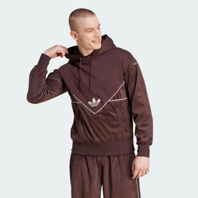 【adidas 愛迪達】上衣 男款 長袖上衣 帽T 運動 三葉草 C+ Hoodie 咖啡 II5788