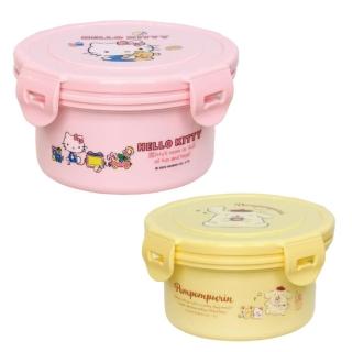 【小禮堂】Sanrio 三麗鷗 不鏽鋼扣式隔熱碗 HELLO KITTY 布丁狗(平輸品) 凱蒂貓