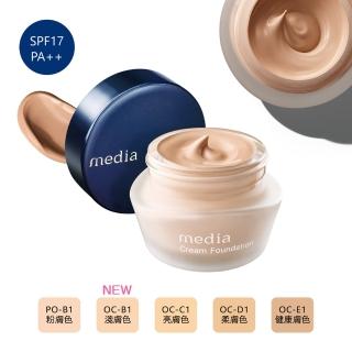【media 媚點】極上粉嫩保濕粉底霜25g(高保濕奶茶系粉底 水潤不脫妝)