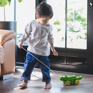 【Plantoys】舞動鱷魚拉車 多色可選(木質木頭玩具)