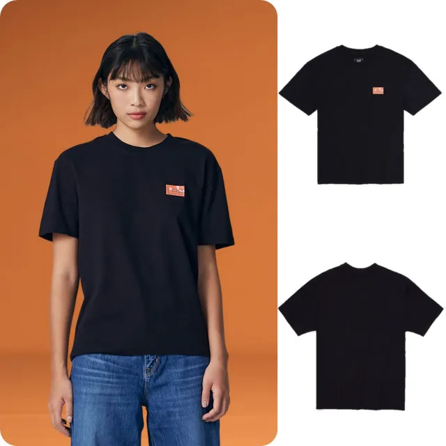 【Lee】出清品-女裝 短袖T恤 / 皮牌紮染 左胸小LOGO 氣質黑 Boyfriend版型 / 101+ 系列(LB302095K11)
