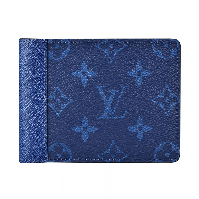 Louis Vuitton 路易威登Louis Vuitton 路易威登 LV M30299 MULTIPLE花紋LOGO Monogram帆布5卡對折短夾(海軍藍)