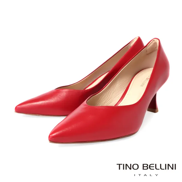 【TINO BELLINI 貝里尼】巴西進口素面尖頭酒杯跟鞋FWDT021-2(紅色)