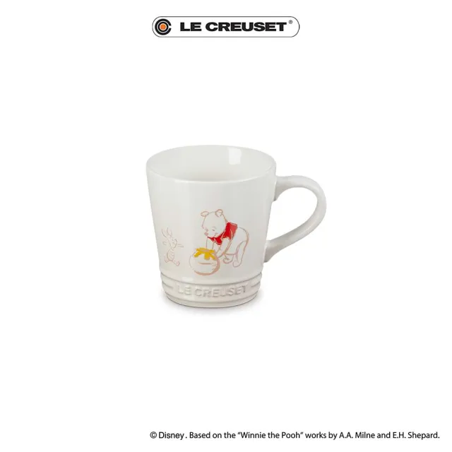 【Le Creuset】小熊維尼系列 瓷器V馬克杯330ml(蛋白霜)