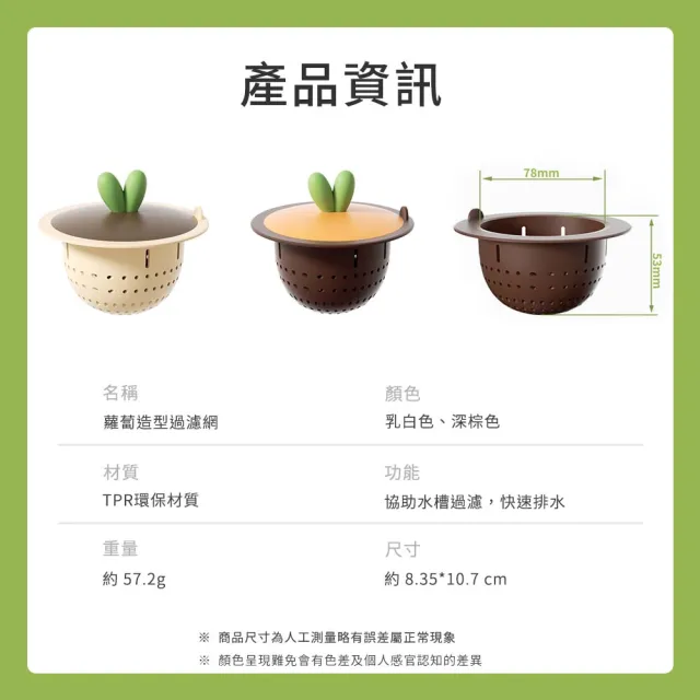 TRR環保水糟過濾網-二入組 贈三合一廚房灶台清潔刷1支(廚房濾網/流理台/排水孔過濾網/菜渣過濾)