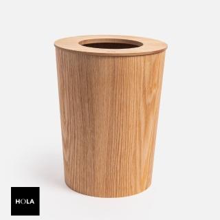 【HOLA】查莉木紋垃圾桶9L 曲柳