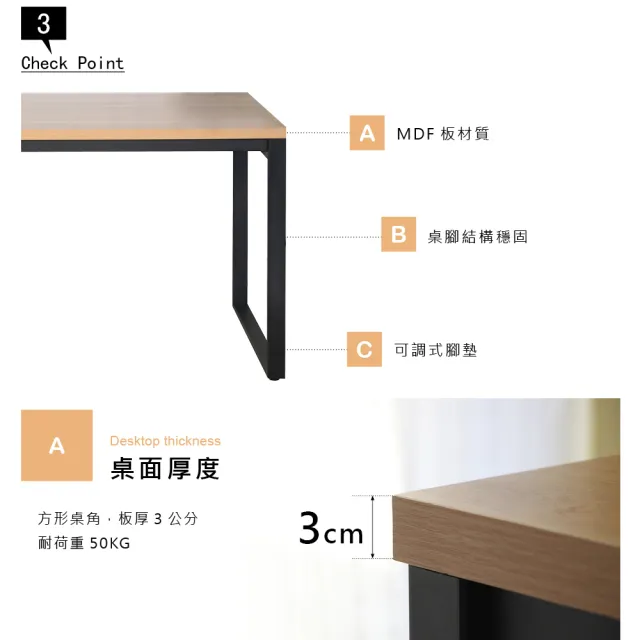 【RICHOME】180*80CM工作桌/電腦桌/辦公桌/會議桌/長桌/書桌(辦公室首選 不含公文櫃)