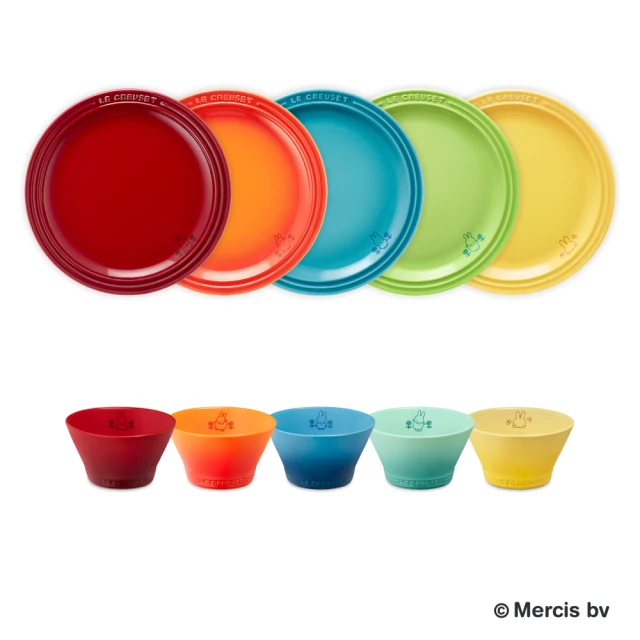 Le CreusetLe Creuset 米飛兔系列 瓷器餐盤湯碗組 5色選1(紅/橘/藍/綠/黃)