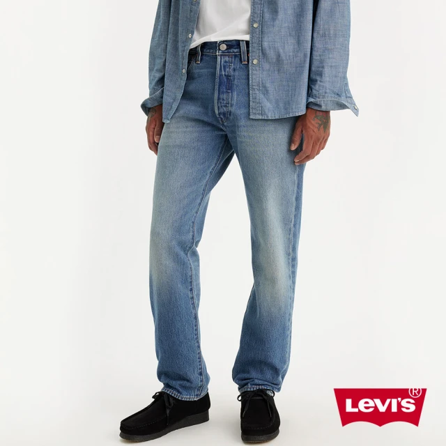 LEVISLEVIS 男款 經典501直筒牛仔褲 / 淺藍水洗刷白 人氣新品 00501-3498