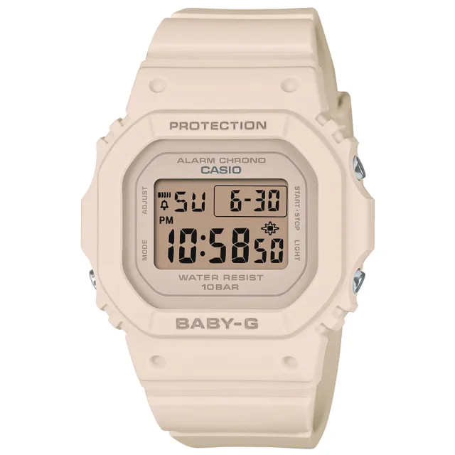 【CASIO 卡西歐】BABY-G 簡約纖薄方形電子腕錶 禮物推薦 畢業禮物(BGD-565U-4)