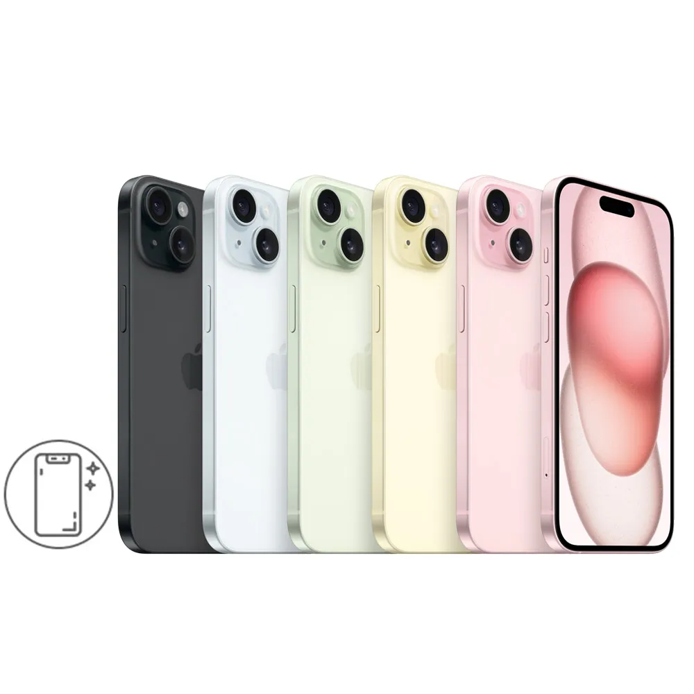 【Apple】iPhone 15(128G/6.1吋)(超值殼貼組)