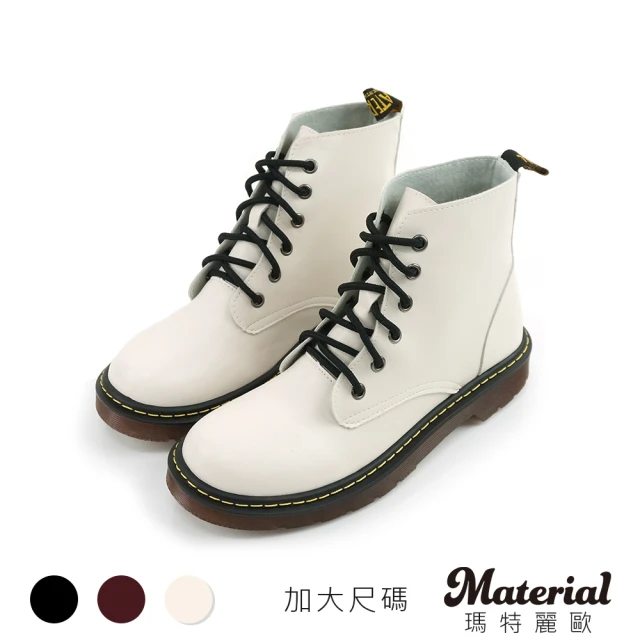 MATERIAL 瑪特麗歐 女鞋 中筒靴 MIT加大尺碼6孔個性中筒靴 TG50203(中筒靴)