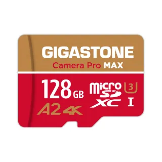 【GIGASTONE 立達】4K Camera Pro microSDXC UHS-Ⅰ U3 A2V60 128GB攝影高速記憶卡(支援GoPro/DJI)
